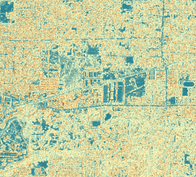 A zoomed in view of the ‘texture’ raster