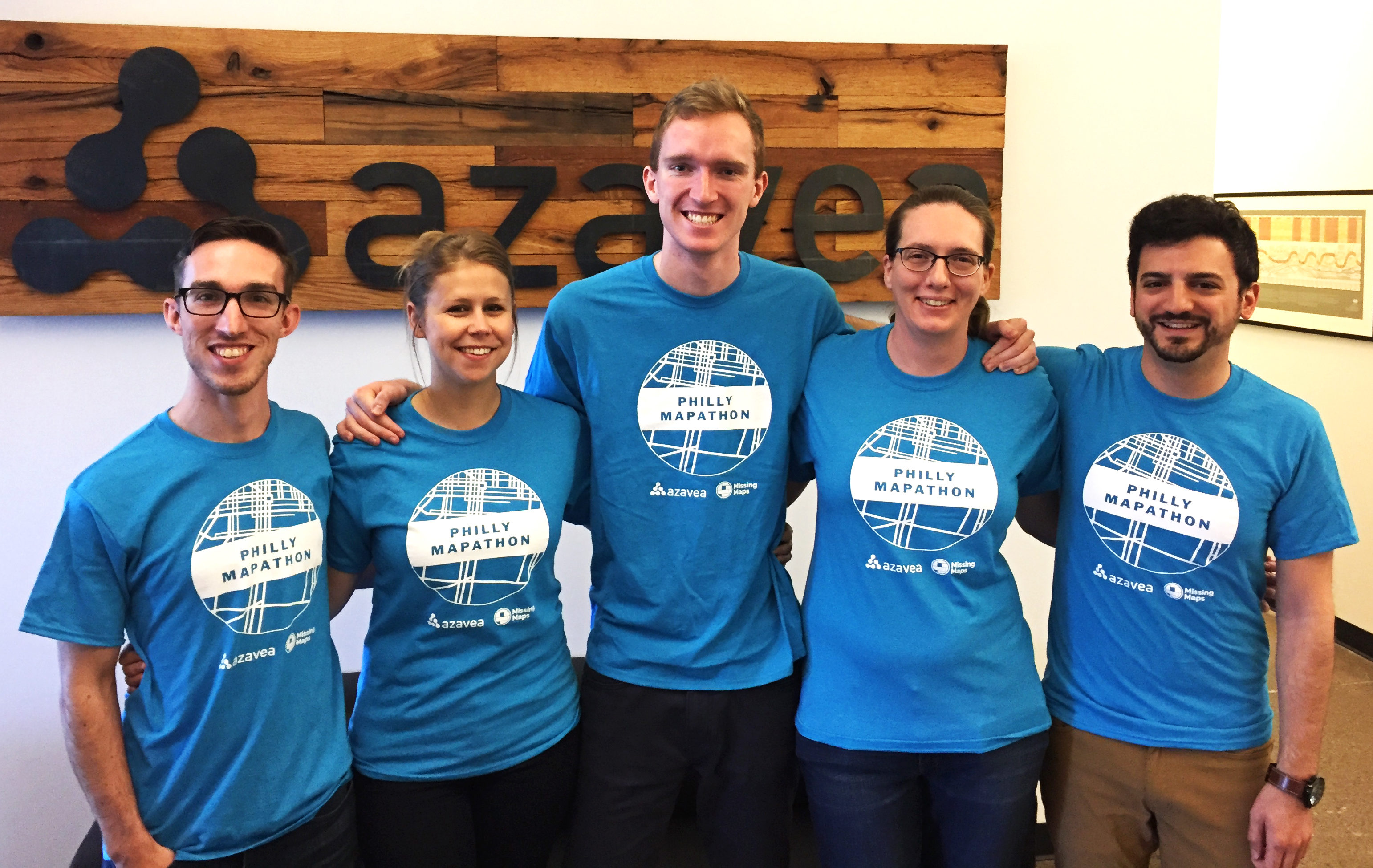 Philly Mapathon Mapping Mentors wore shirts to help them stand out at the event