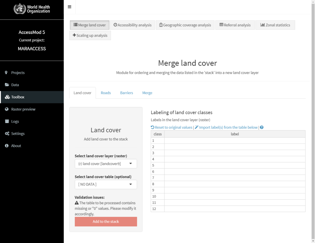Figure 17 validation issues for land cover layer