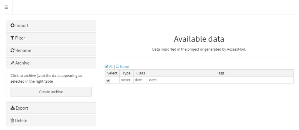 Figure 2 Archive Data