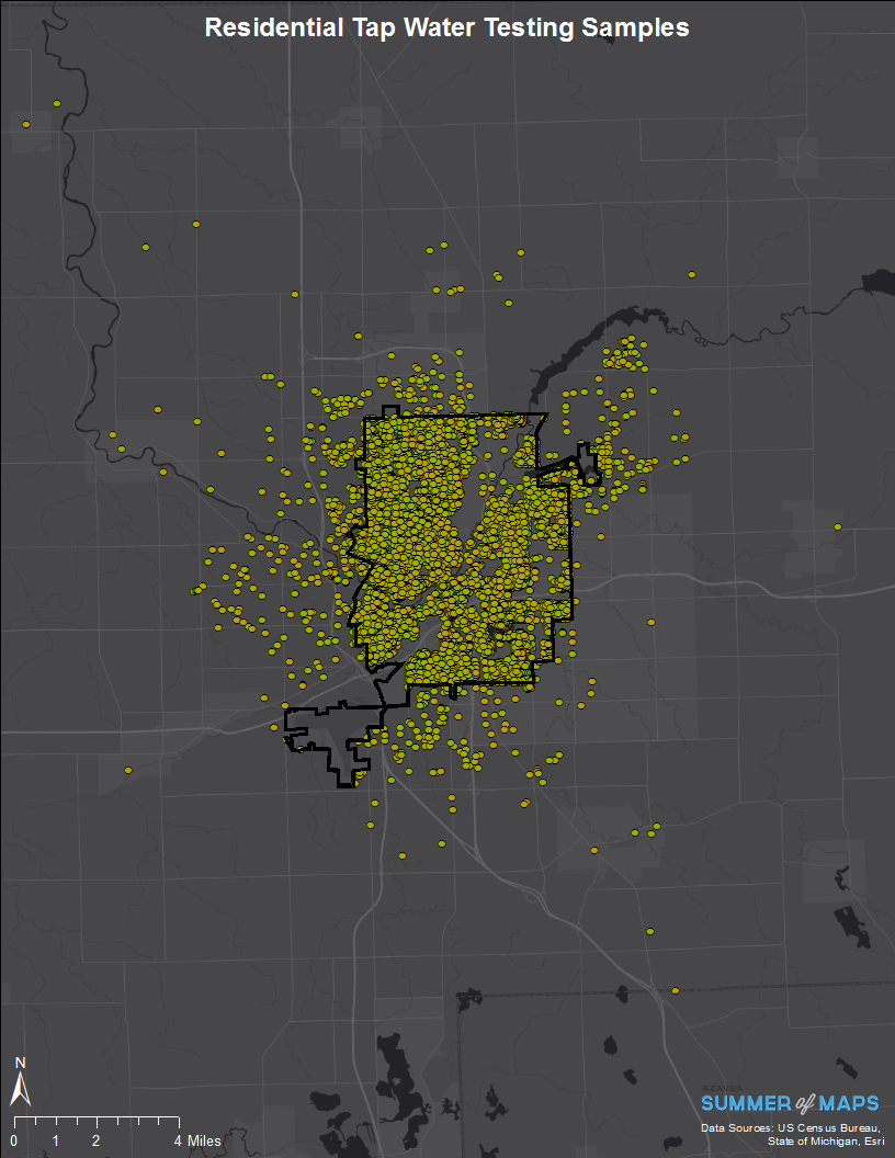 Flint, Michigan residential tap water samples