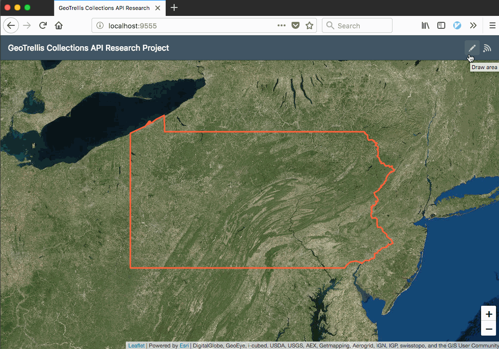 GeoTrellis/React app in action