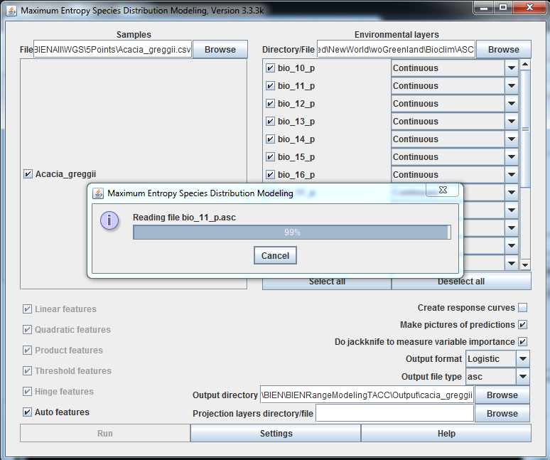 MaxEnt GUI in progress