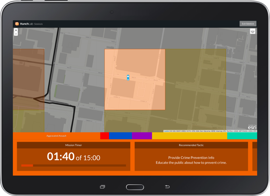 HunchLab 2 patrol view on a tablet