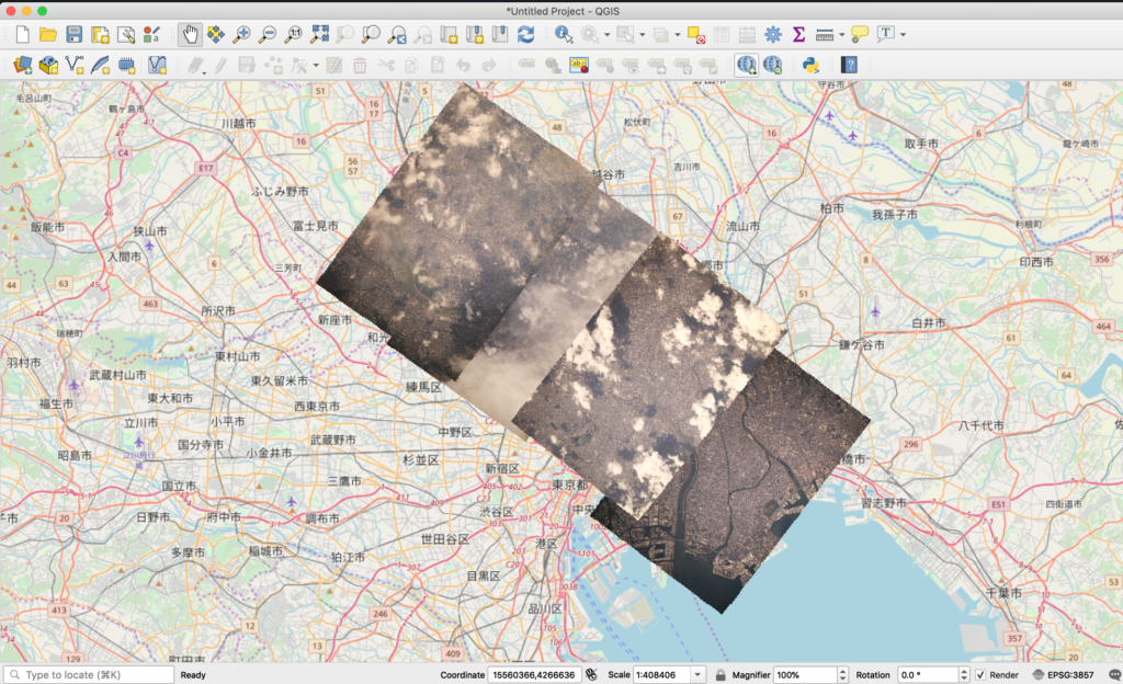 layer of imagery over map