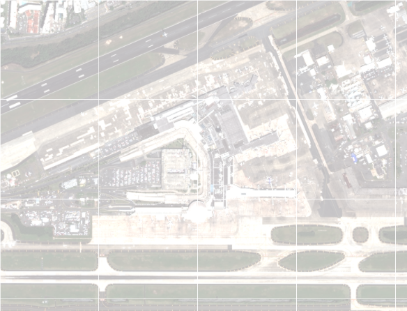 grid of squares over satellite imagery