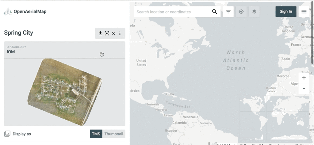 gif of open aerial map