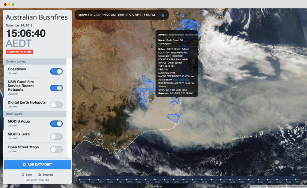 Disaster Recover User Interface screenshot