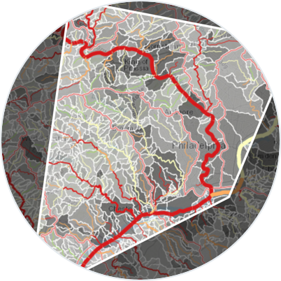 zoomed into map visualization of a custom user-drawn location