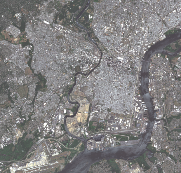 An aerial image of Philadelphia 